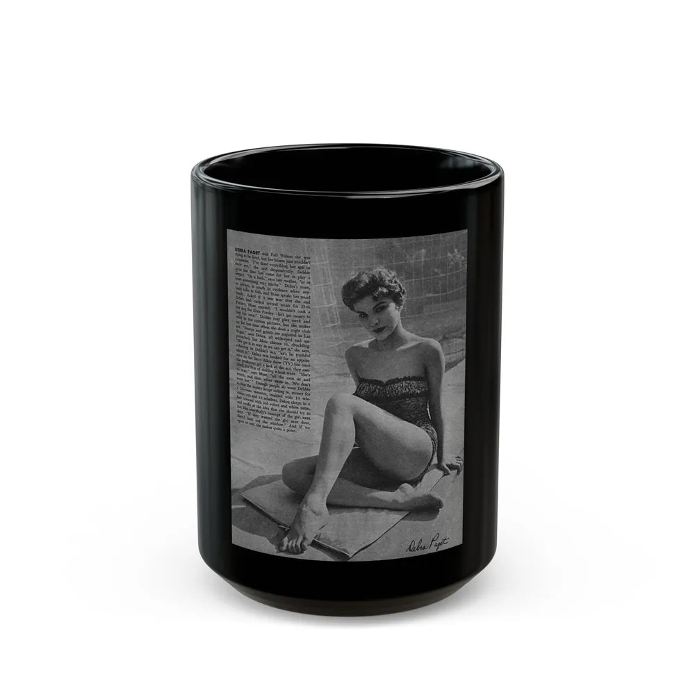 Debra Paget #164 (Vintage Female Icon) Black Coffee Mug-15oz-Go Mug Yourself