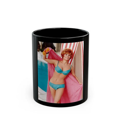 Jill St. John #08 (Vintage Female Icon) Black Coffee Mug-11oz-Go Mug Yourself