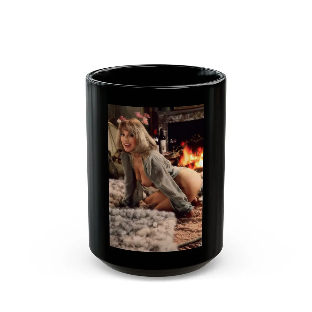 Terry Moore #412 - Unreleased Aug. '84 Playboy Photo from shoot topless in lingerie & open heels (Vintage Female Icon) Black Coffee Mug-15oz-Go Mug Yourself