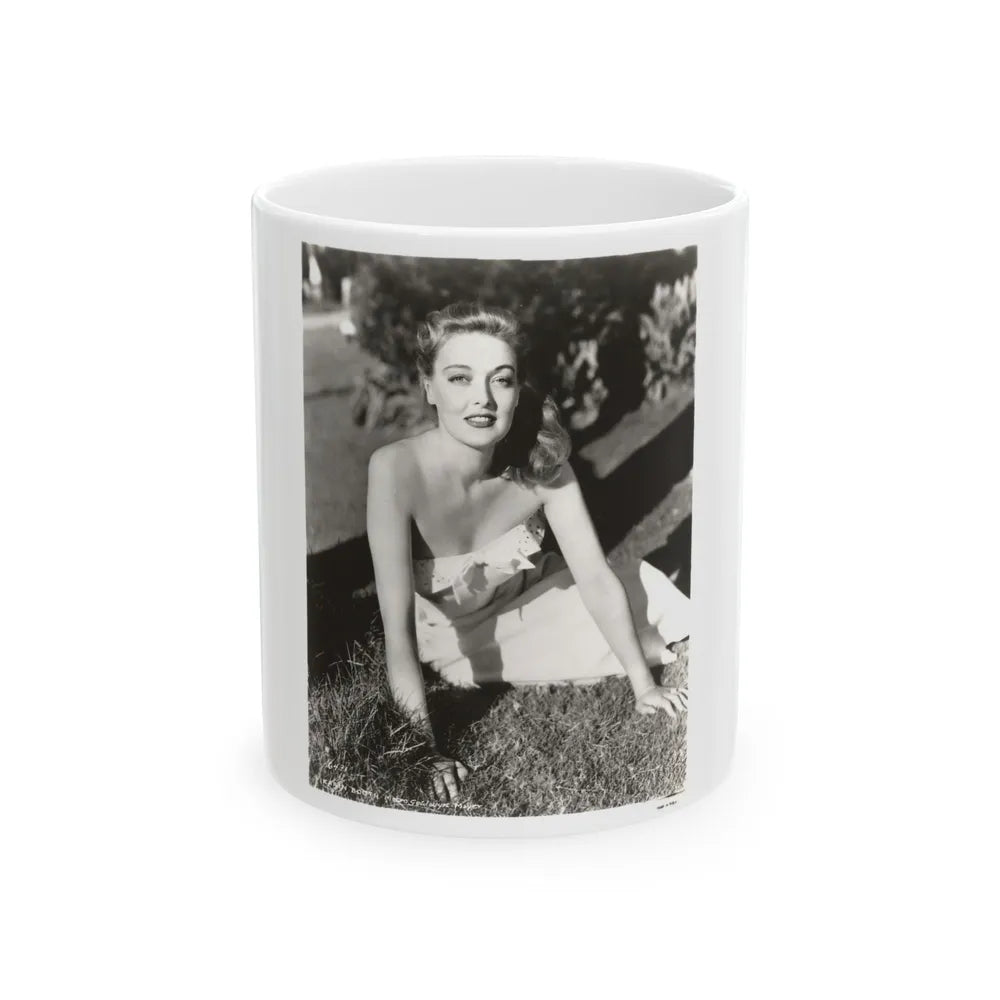 Karin Booth #25 (Vintage Female Icon) White Coffee Mug-11oz-Go Mug Yourself