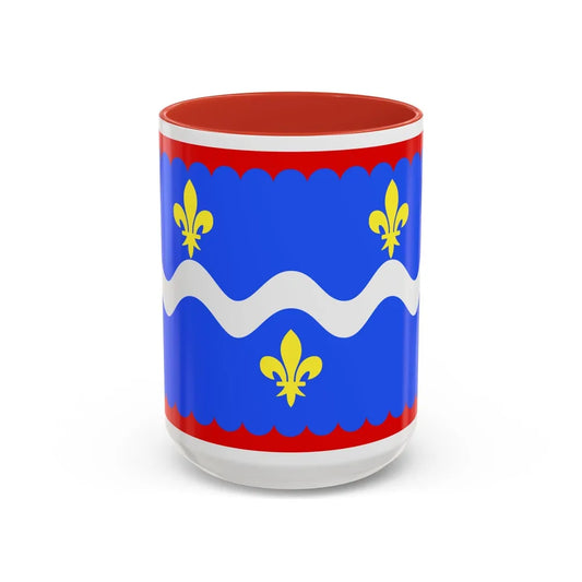 Flag of Indre France - Accent Coffee Mug-15oz-Red-Go Mug Yourself