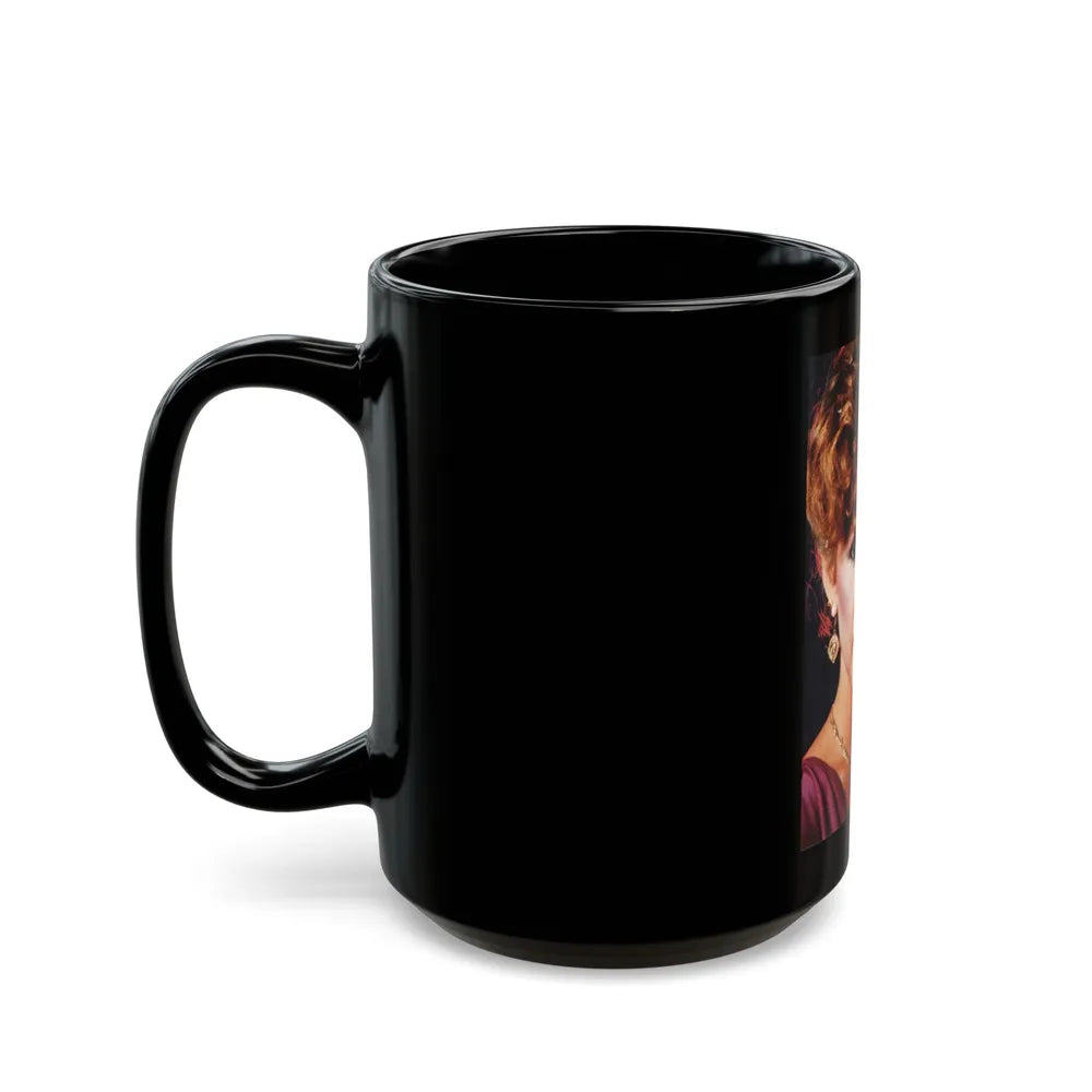 Linda Blair #308 (Vintage Female Icon) Black Coffee Mug-Go Mug Yourself