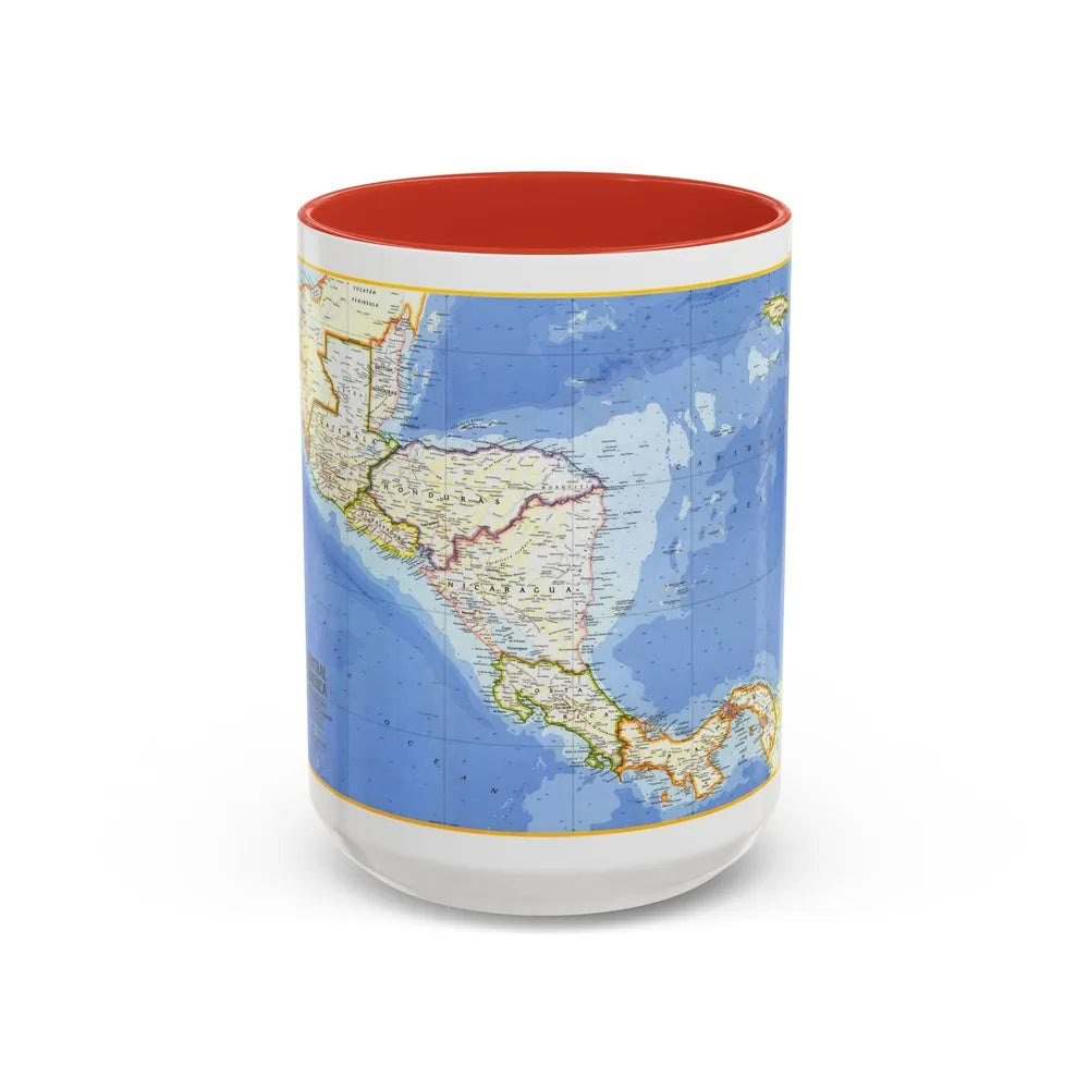 Central America (1973) (Map) Accent Coffee Mug-15oz-Red-Go Mug Yourself