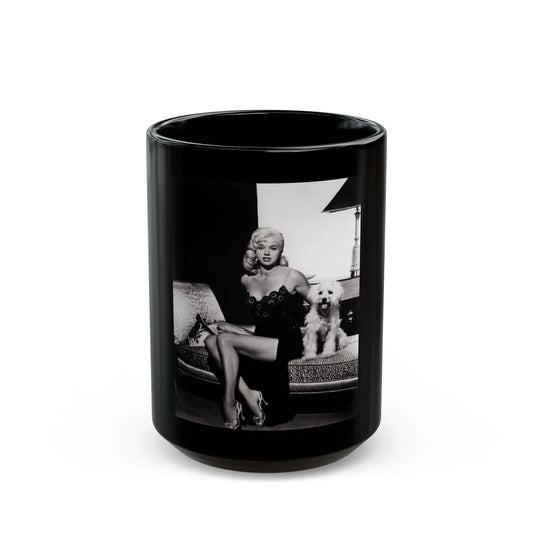 Diana Dors #99 (Vintage Female Icon) Black Coffee Mug-15oz-Go Mug Yourself