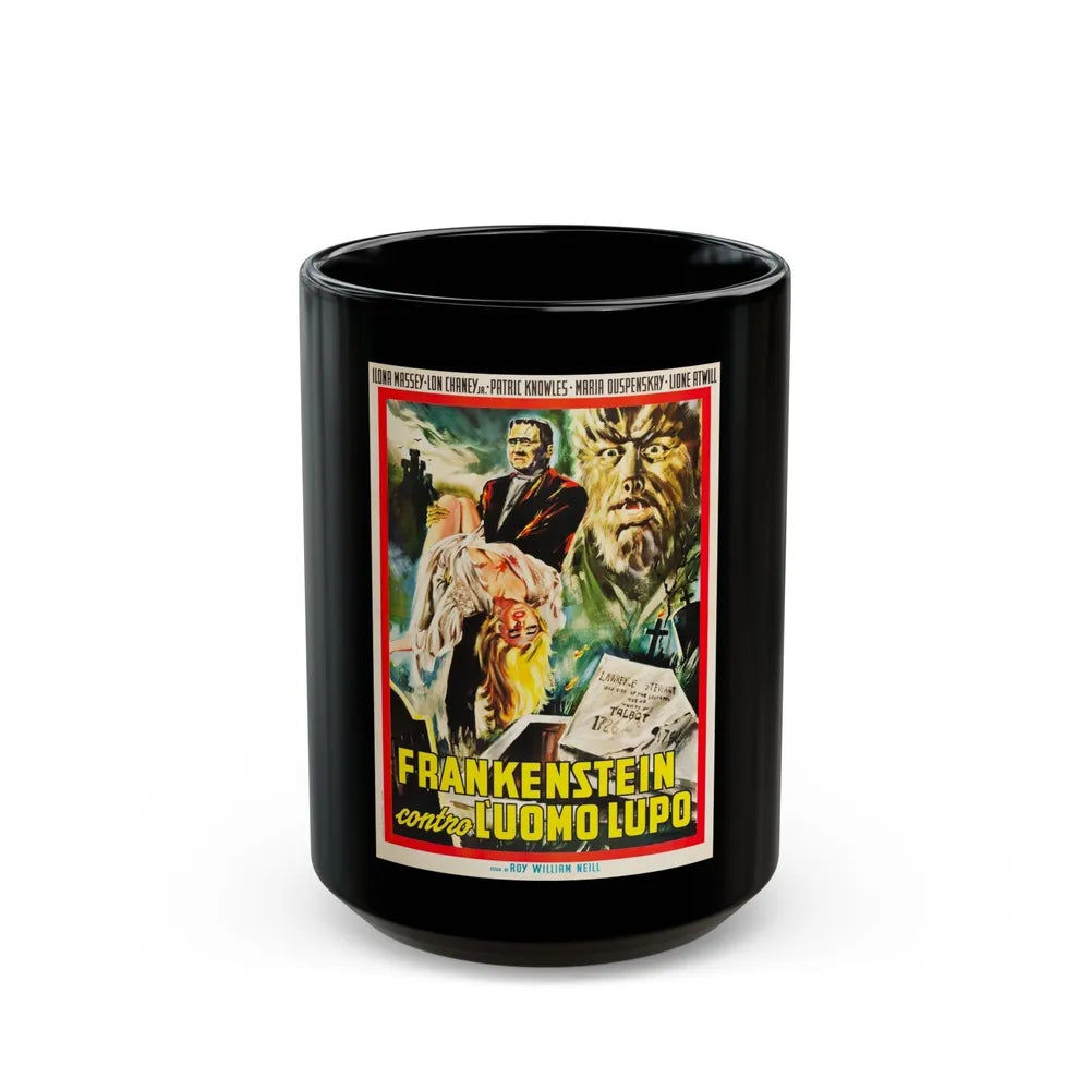 FRANKENSTEIN MEETS THE WOLF MAN (ITALIAN) 1943 Movie Poster - Black Coffee Mug-15oz-Go Mug Yourself