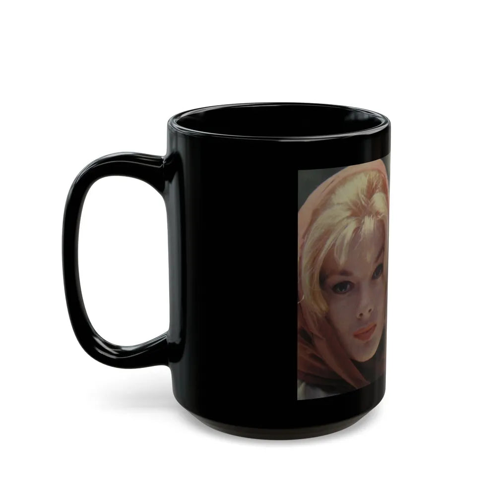 Leslie Parrish #112 (Vintage Female Icon) Black Coffee Mug-Go Mug Yourself