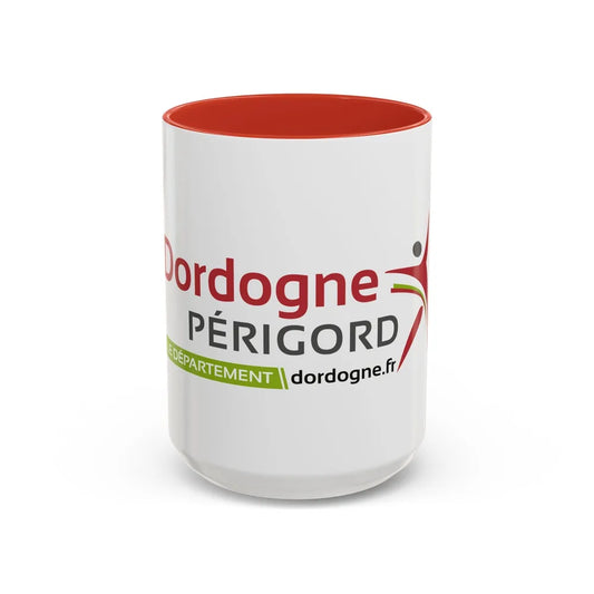 Flag of Dordogne France - Accent Coffee Mug-15oz-Red-Go Mug Yourself