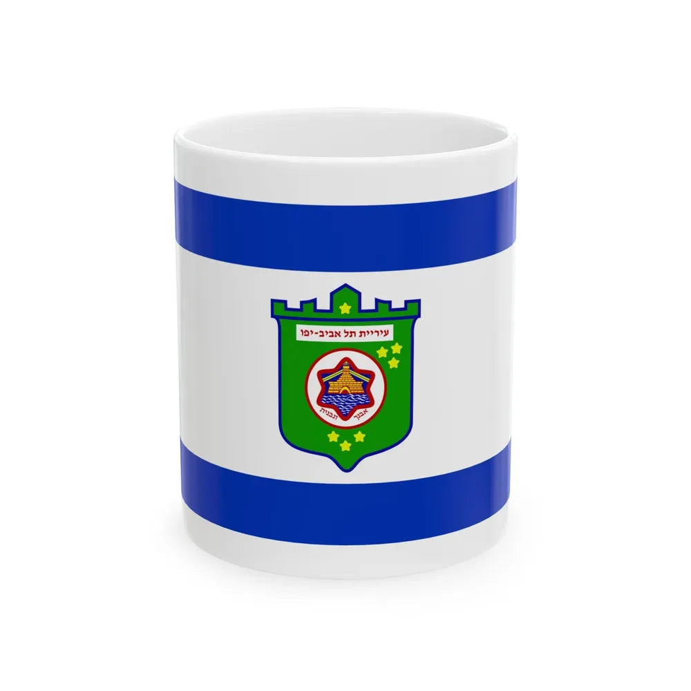 Flag of Tel Aviv Israel - White Coffee Mug-11oz-Go Mug Yourself