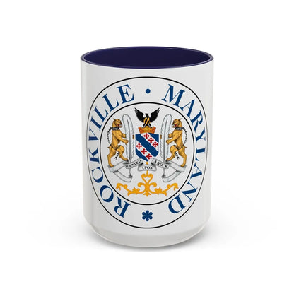 Seal of Rockville Maryland - Accent Coffee Mug-15oz-Navy-Go Mug Yourself