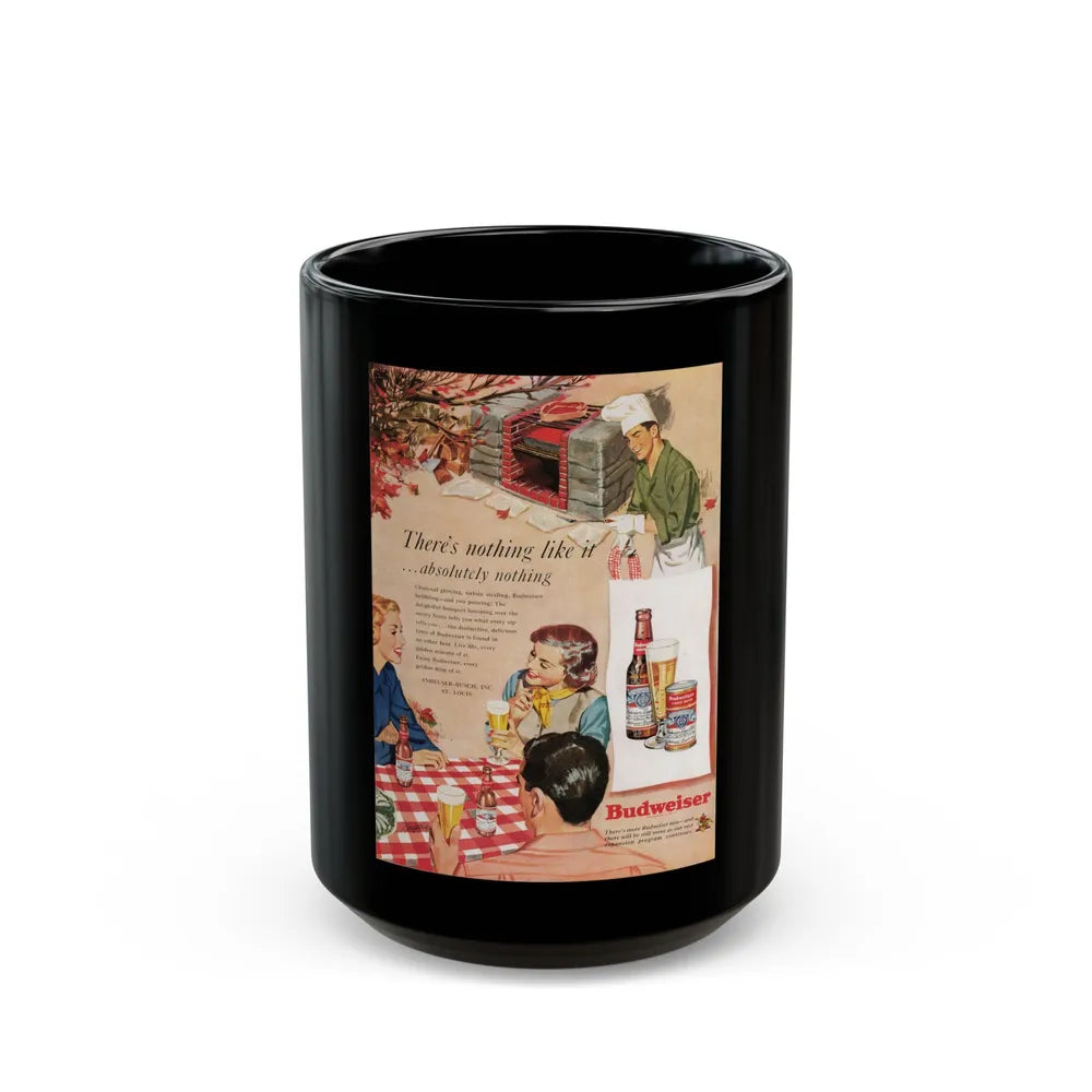 Budweiser ad, Cosmopolitan, October 1950 - Black Coffee Mug-15oz-Go Mug Yourself