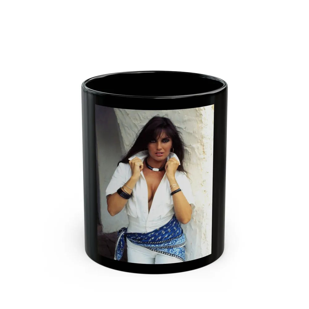 Caroline Munro #331 (Vintage Female Icon) Black Coffee Mug-11oz-Go Mug Yourself