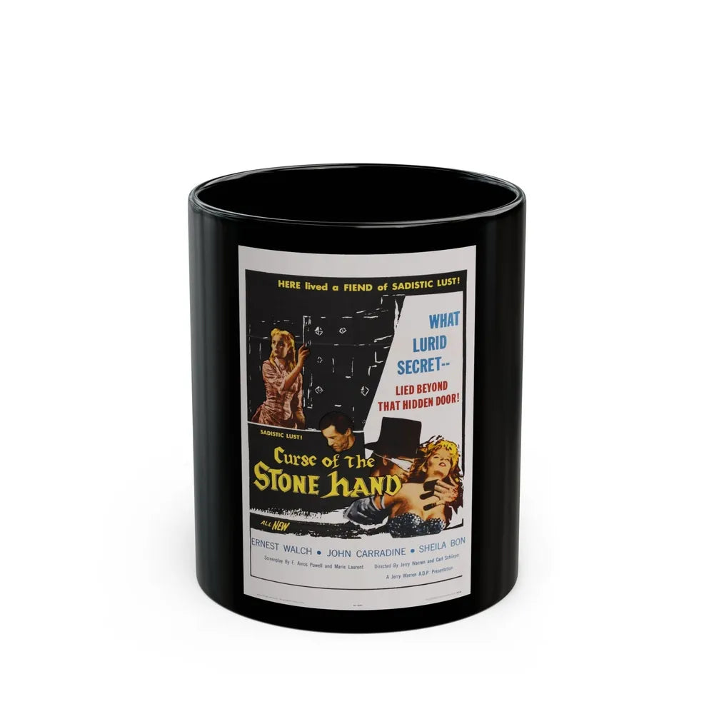 CURSE OF THE STONE HAND 1965 Movie Poster - Black Coffee Mug-11oz-Go Mug Yourself