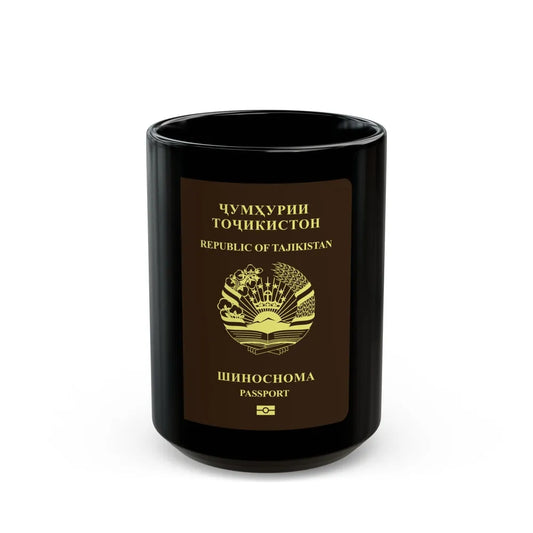 Tajikistan Passport - Black Coffee Mug-15oz-Go Mug Yourself