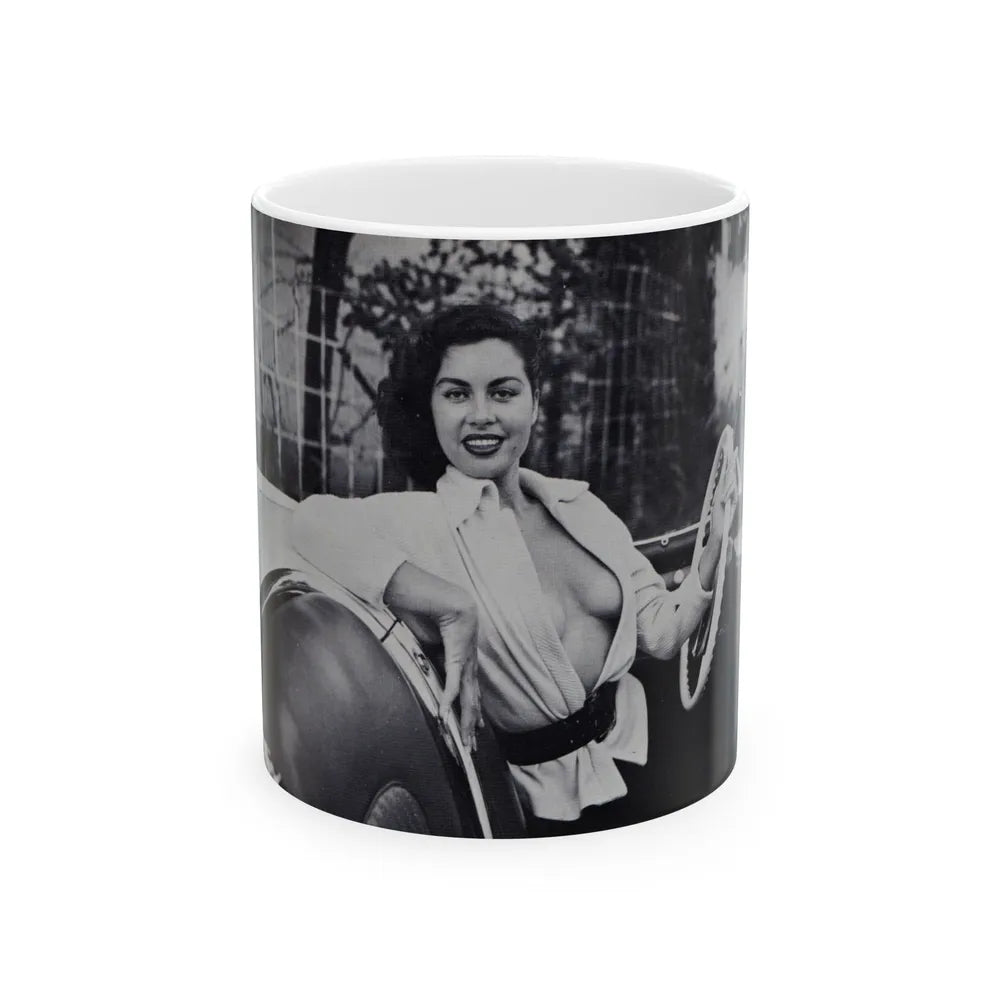 Jeanne Carmen #205 (Vintage Female Icon) White Coffee Mug-11oz-Go Mug Yourself