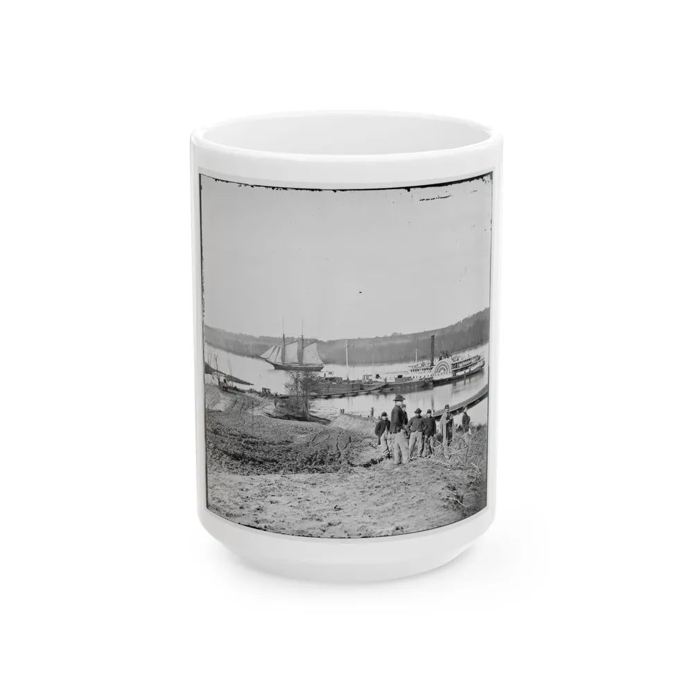 City Point, Va., Vicinity. Medical Supply Boat Planter At General Hospital Wharf On The Appomattox (U.S. Civil War) White Coffee Mug-15oz-Go Mug Yourself