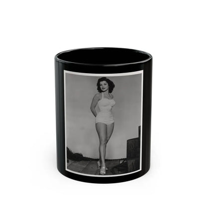 Debra Paget #263 - 8x10 Full Body 1-Piece White Swimsuit Cheesecake Photo Re-Strike from Mid 50's (Vintage Female Icon) Black Coffee Mug-11oz-Go Mug Yourself