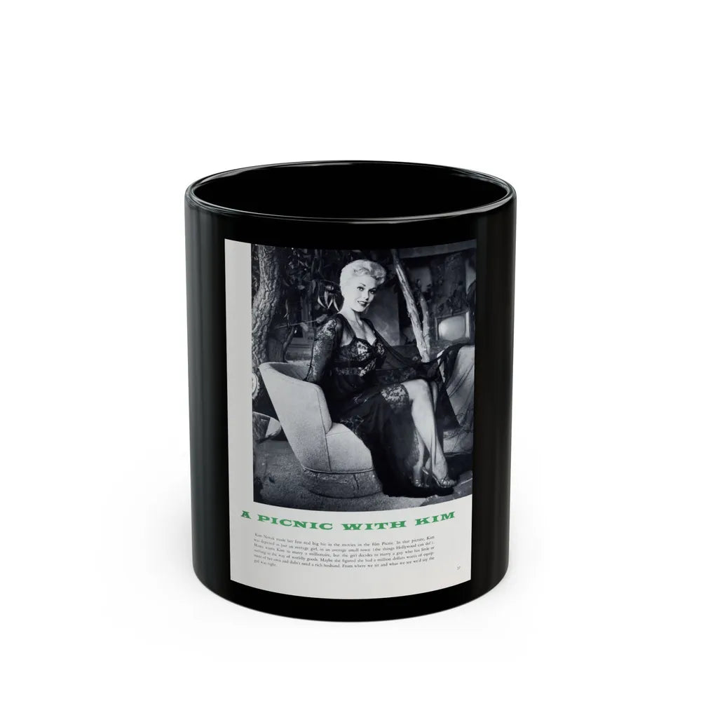 Kim Novak #379 (Vintage Female Icon) Black Coffee Mug-11oz-Go Mug Yourself