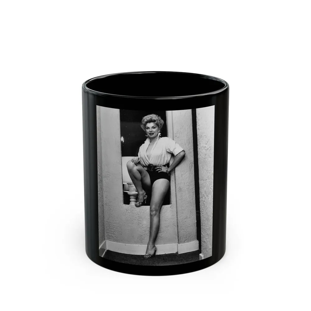 Barbara Nichols #463 (Vintage Female Icon) Black Coffee Mug-11oz-Go Mug Yourself