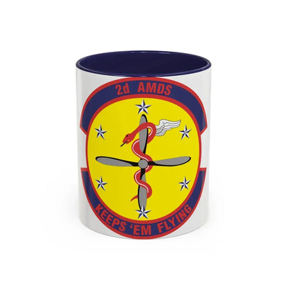 2d Aerospace Medical Squadron (U.S. Air Force) Accent Coffee Mug 11oz Navy - Go Mug Yourself