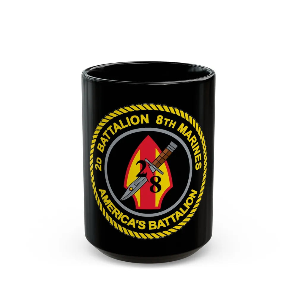 2d Battalion 8th Marines (USMC) Black Coffee Mug-15oz-Go Mug Yourself