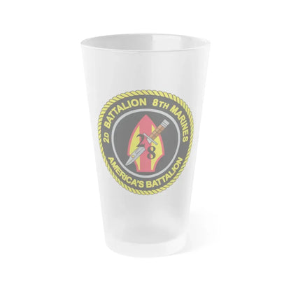 2d Battalion 8th Marines (USMC) Frosted Pint Glass 16oz Default Title - Go Mug Yourself