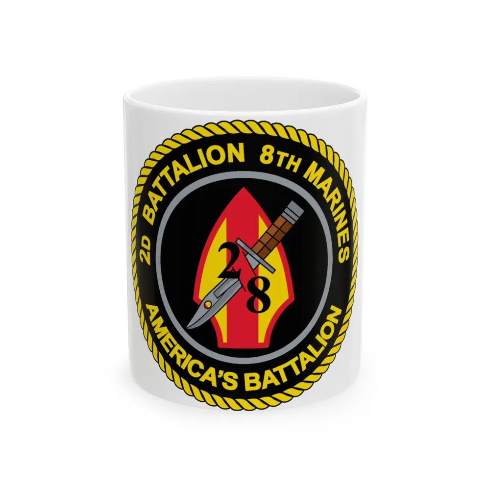 2d Battalion 8th Marines (USMC) White Coffee Mug-11oz-Go Mug Yourself