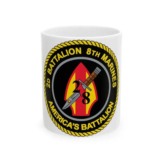 2d Battalion 8th Marines (USMC) White Coffee Mug 11oz - Go Mug Yourself