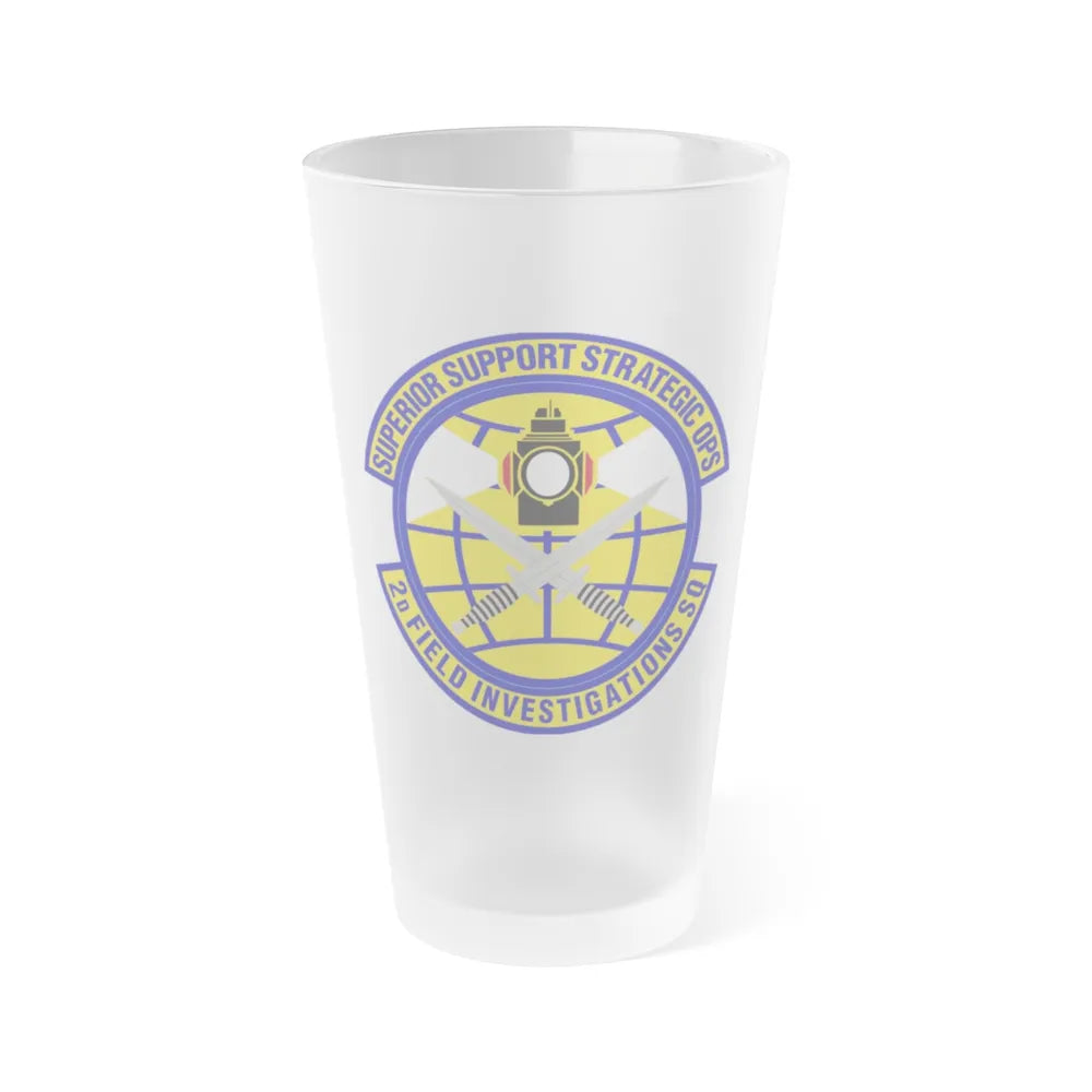 2d Field Investigations Squadron (U.S. Air Force) Frosted Pint Glass 16oz-16oz-Frosted-Go Mug Yourself