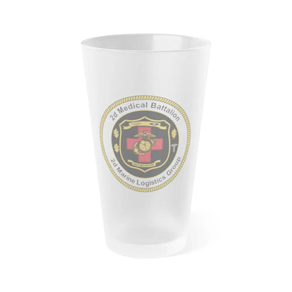 2d Medical Battalion 2d Marine Logistical Group (USMC) Frosted Pint Glass 16oz-Go Mug Yourself