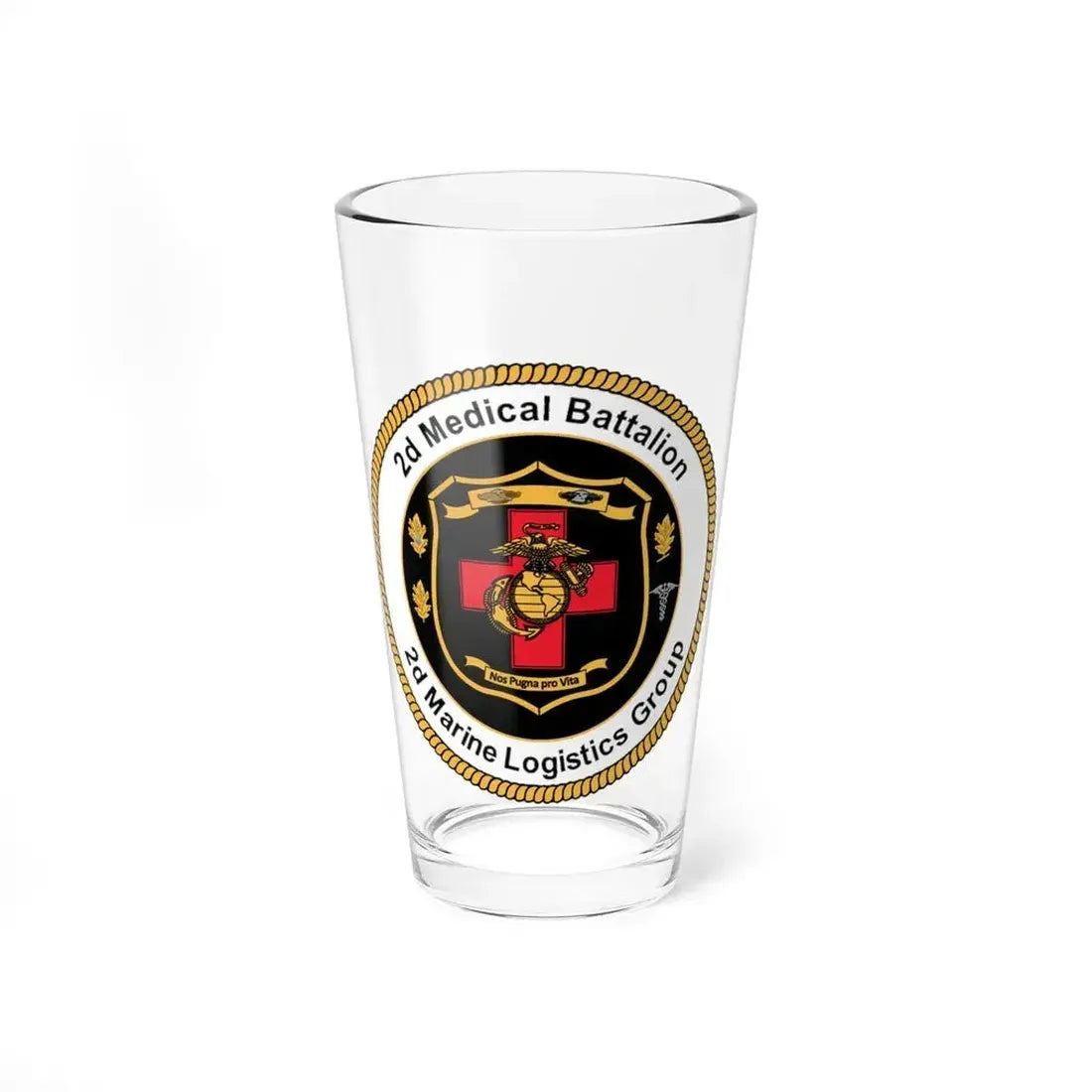 2d Medical Battalion 2d Marine Logistical Group (USMC) Pint Glass 16oz 16oz - Go Mug Yourself