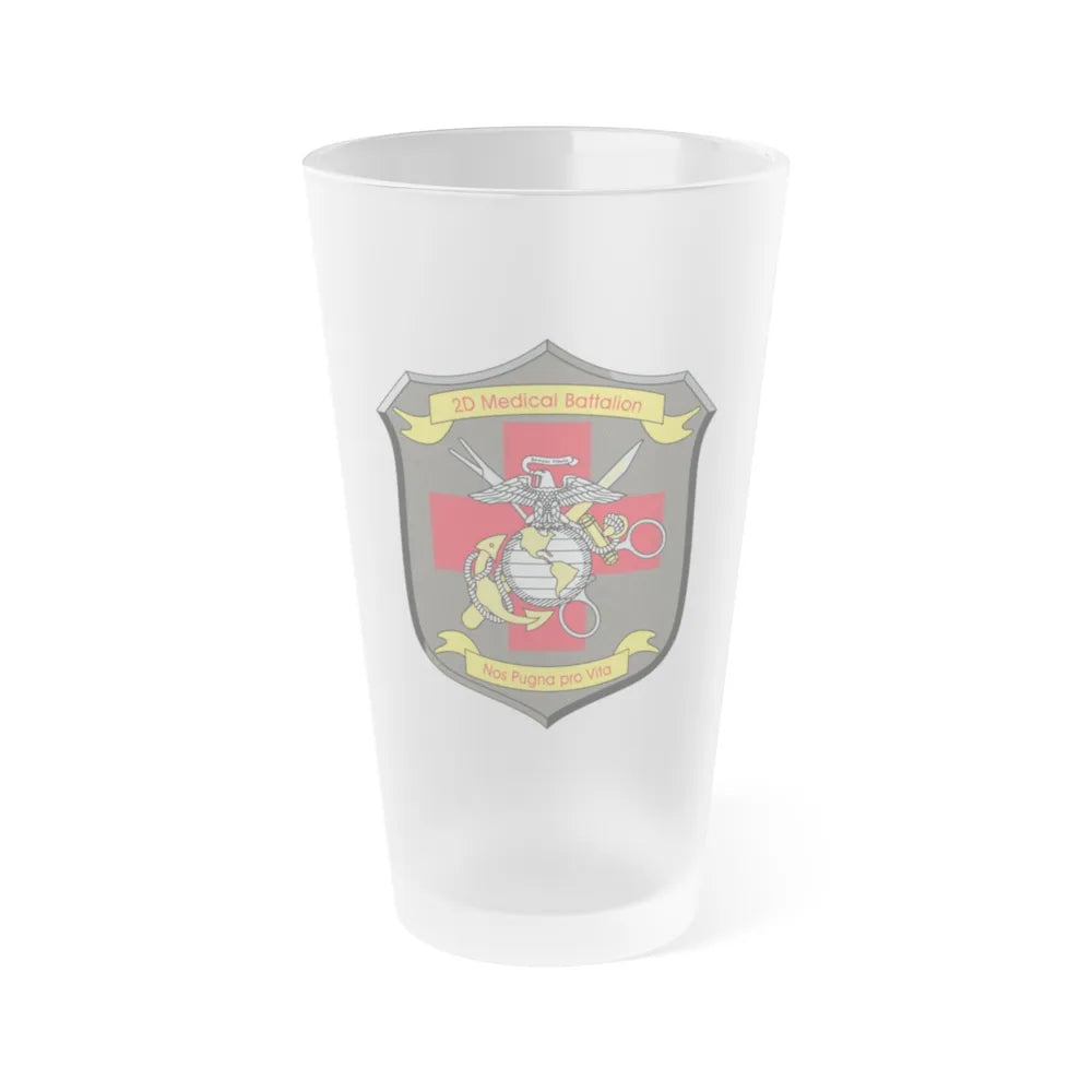 2d Medical Battalion Nos Pugna Pro Vita (USMC) Frosted Pint Glass 16oz-Go Mug Yourself