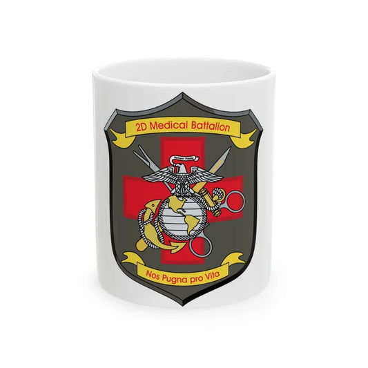 2d Medical Battalion Nos Pugna Pro Vita (USMC) White Coffee Mug-11oz-Go Mug Yourself