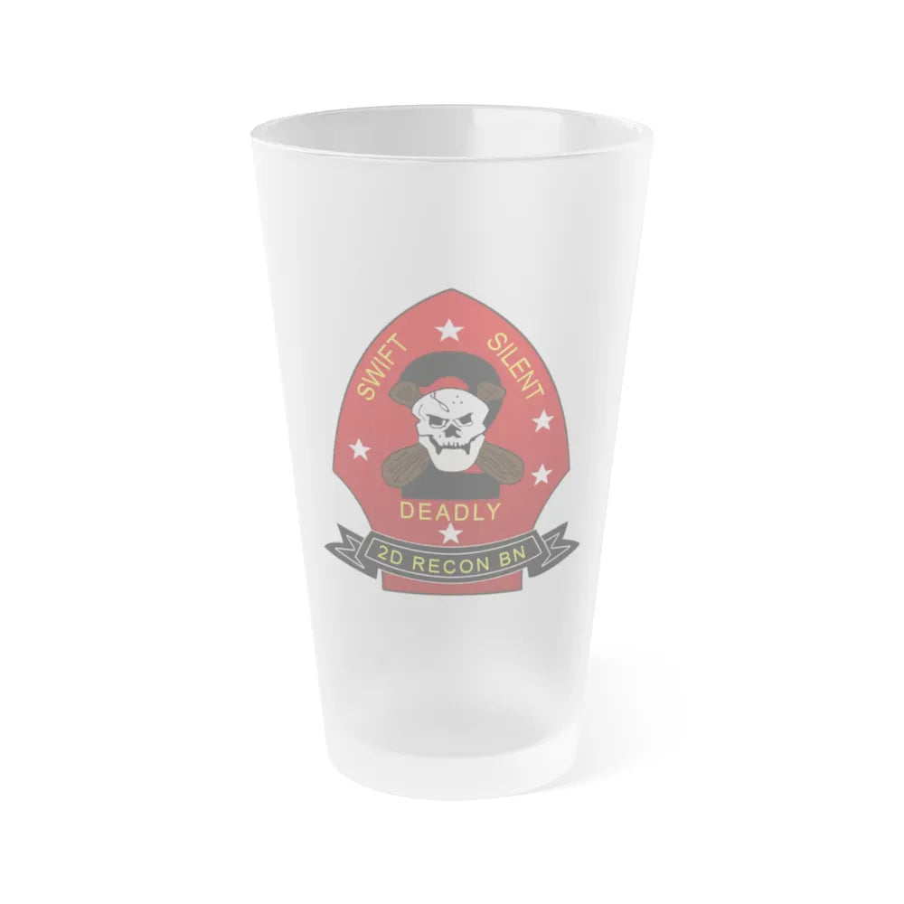 2d Reconnaissance Battalion (USMC) Frosted Pint Glass 16oz-Go Mug Yourself