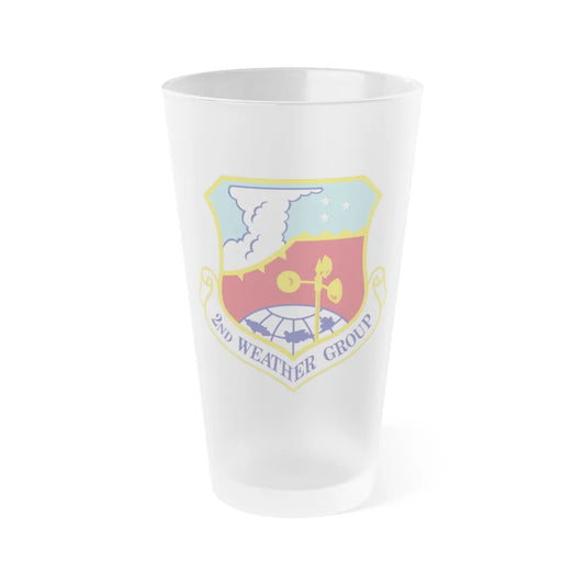 2d Weather Group (U.S. Air Force) Frosted Pint Glass 16oz-Go Mug Yourself