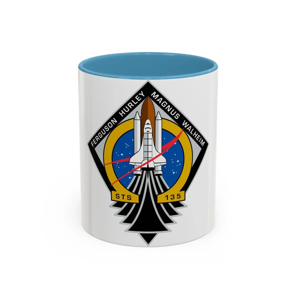 STS 135 (NASA) Accent Coffee Mug-11oz-Light Blue-Go Mug Yourself