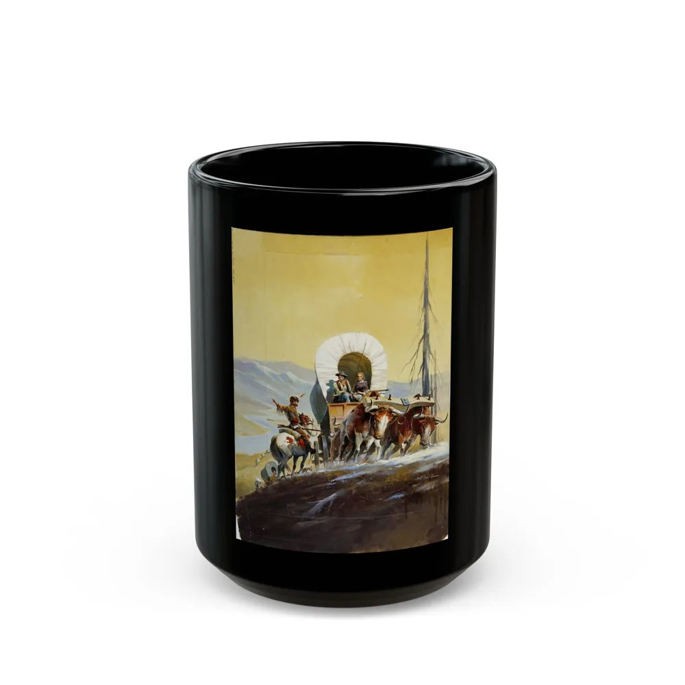 Crossing the Rockies, Classics Illustrated Cover (Gilberton, 1958) - Black Coffee Mug-15oz-Go Mug Yourself