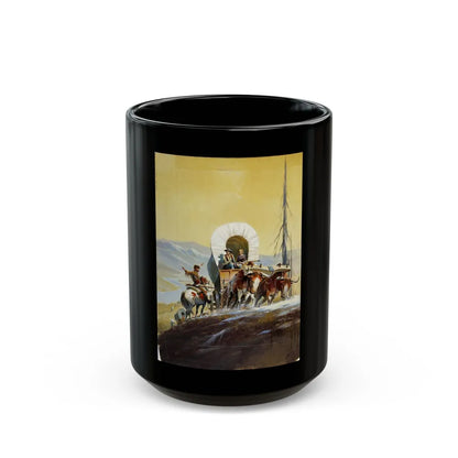 Crossing the Rockies, Classics Illustrated Cover (Gilberton, 1958) - Black Coffee Mug-15oz-Go Mug Yourself