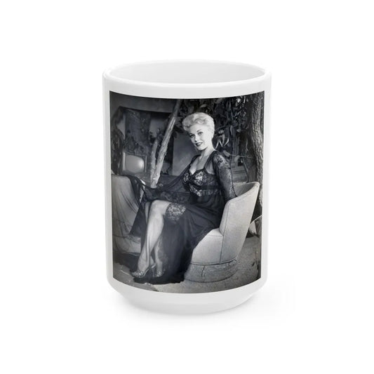 Kim Novak #198 (Vintage Female Icon) White Coffee Mug-15oz-Go Mug Yourself