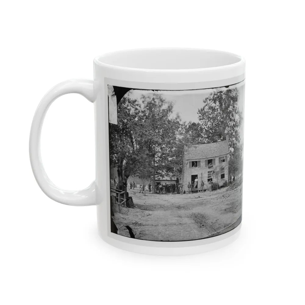 Fair Oaks, Va. Frame House Used As A Hospital By Gen Joseph Hooker's Division (U.S. Civil War) White Coffee Mug-Go Mug Yourself