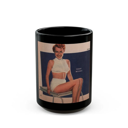 Terry Moore #557 - Magazine Page Photo Clipping (Vintage Female Icon) Black Coffee Mug-15oz-Go Mug Yourself