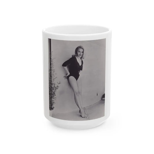 Julie Newmar #470 (Vintage Female Icon) White Coffee Mug-15oz-Go Mug Yourself