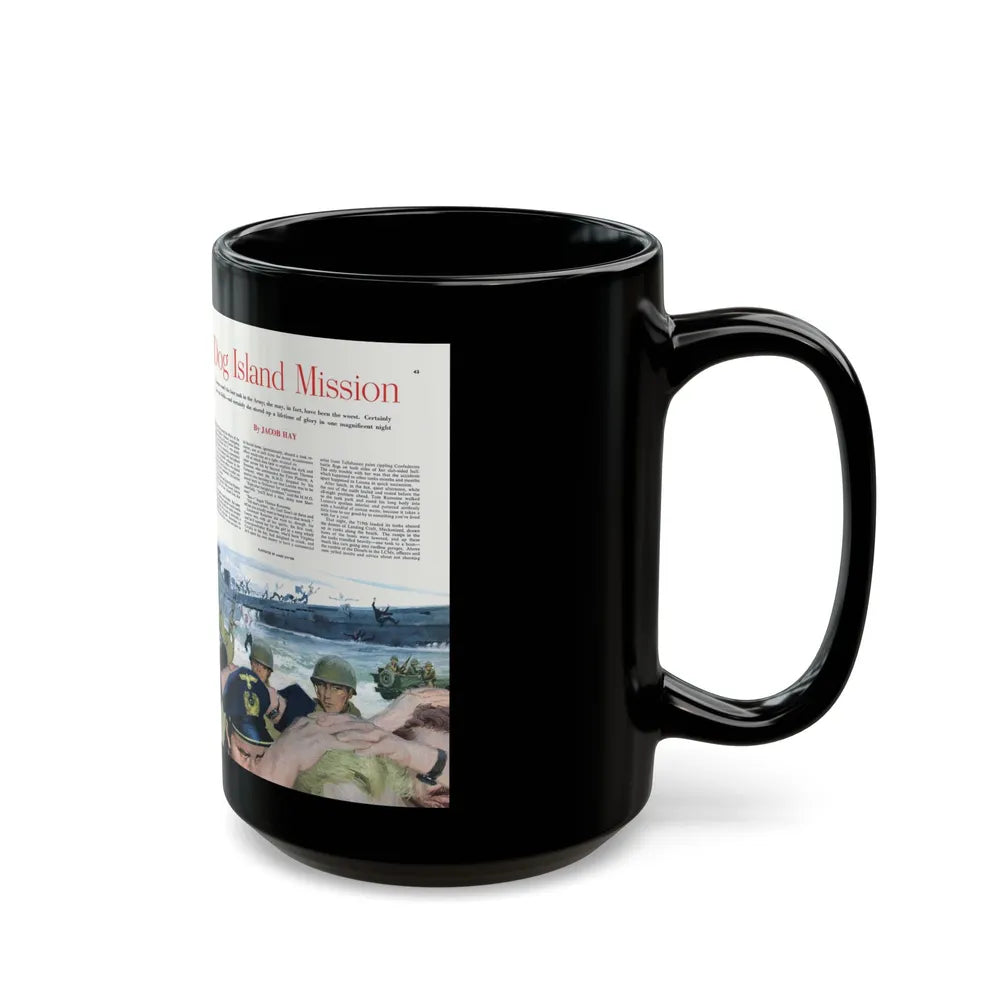 Dog Island Mission, Collier's, November 8, 1952 - Black Coffee Mug-Go Mug Yourself