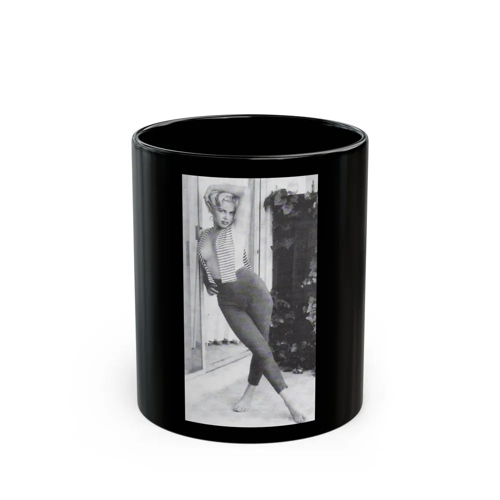 Jeanne Carmen #97 (Vintage Female Icon) Black Coffee Mug-11oz-Go Mug Yourself