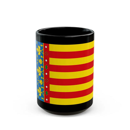 Flag of the Valencia Spain - Black Coffee Mug-15oz-Go Mug Yourself