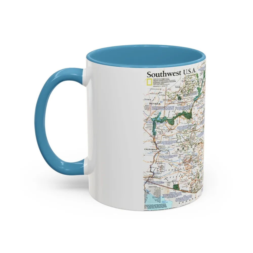 USA - Southwest (1992) (Map) Accent Coffee Mug-Go Mug Yourself