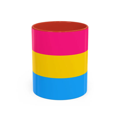 Pansexuality Pride Flag - Accent Coffee Mug-11oz-Red-Go Mug Yourself