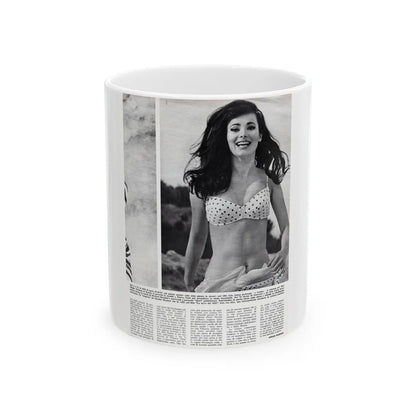 Gila Golan #169 - Tempo Italian Mag. 1967 - 1 Page 1 B&W Photo (Vintage Female Icon) White Coffee Mug-11oz-Go Mug Yourself