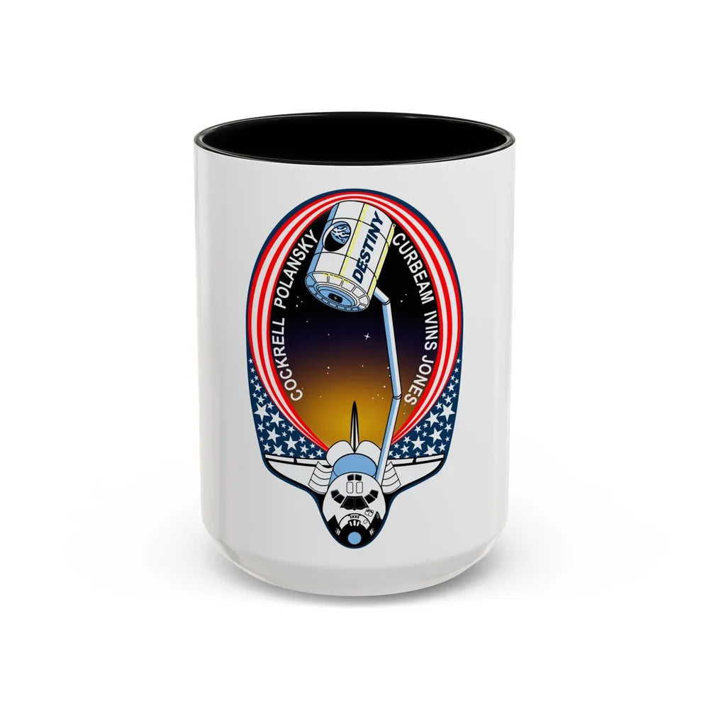 STS 98 (NASA) Accent Coffee Mug-15oz-Black-Go Mug Yourself