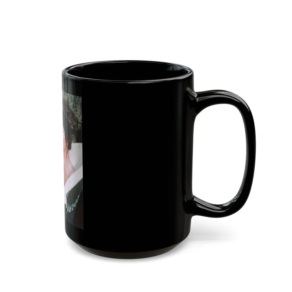 Ingrid Pitt #86 - Topless (Vintage Female Icon) Black Coffee Mug-Go Mug Yourself