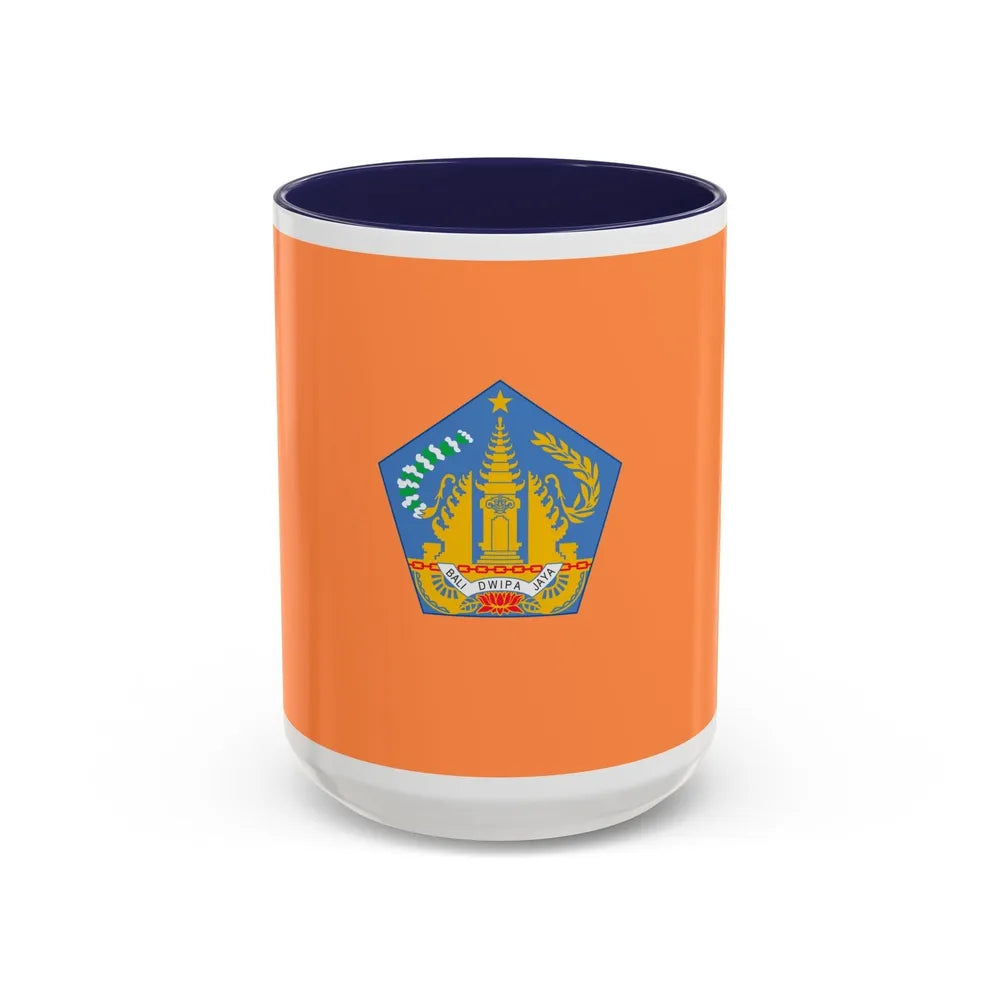 Flag of Bali Indonesia - Accent Coffee Mug-15oz-Navy-Go Mug Yourself